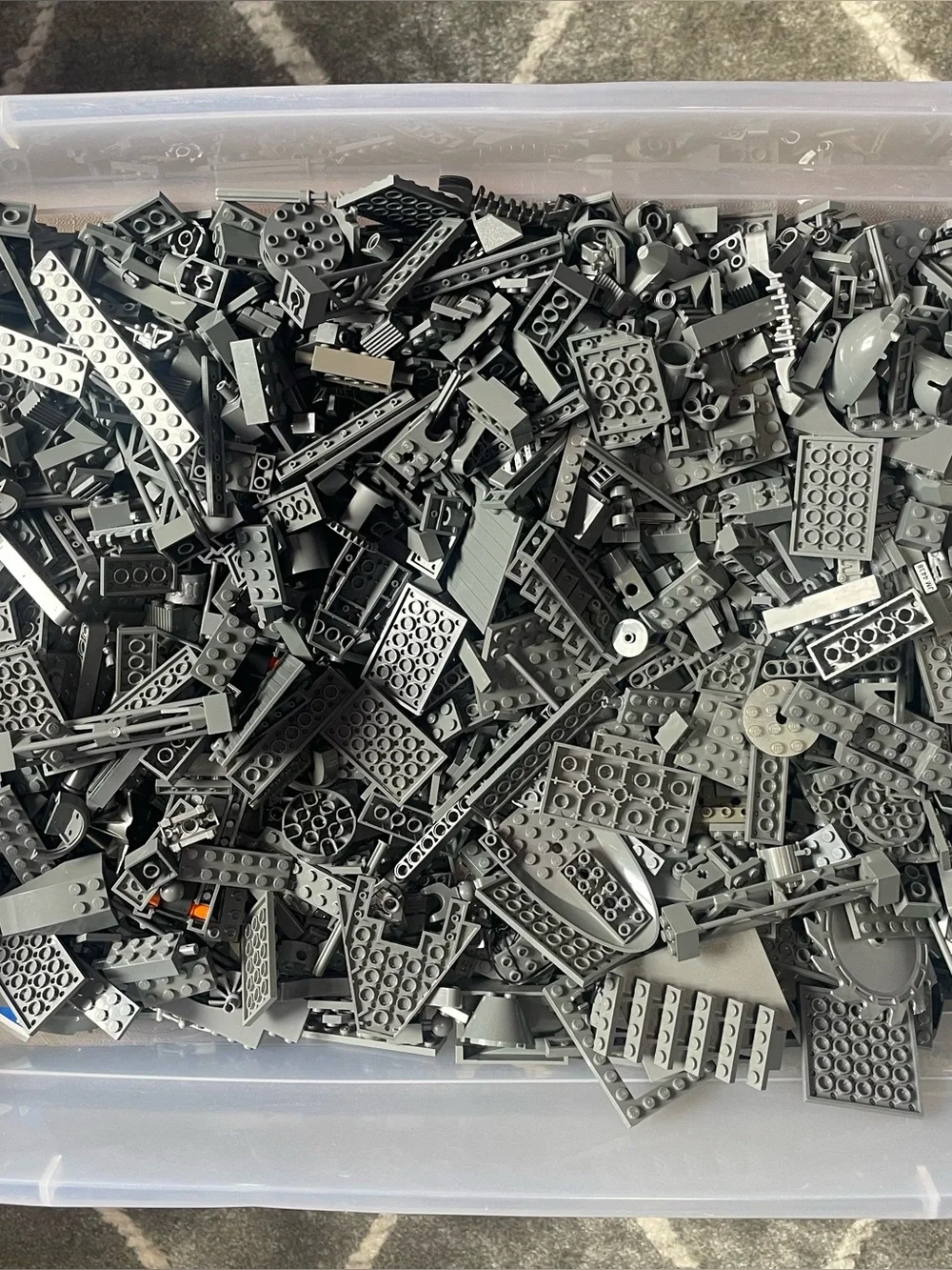 6+ Pounds Dark Grey Lego Pieces, Assorted Pieces